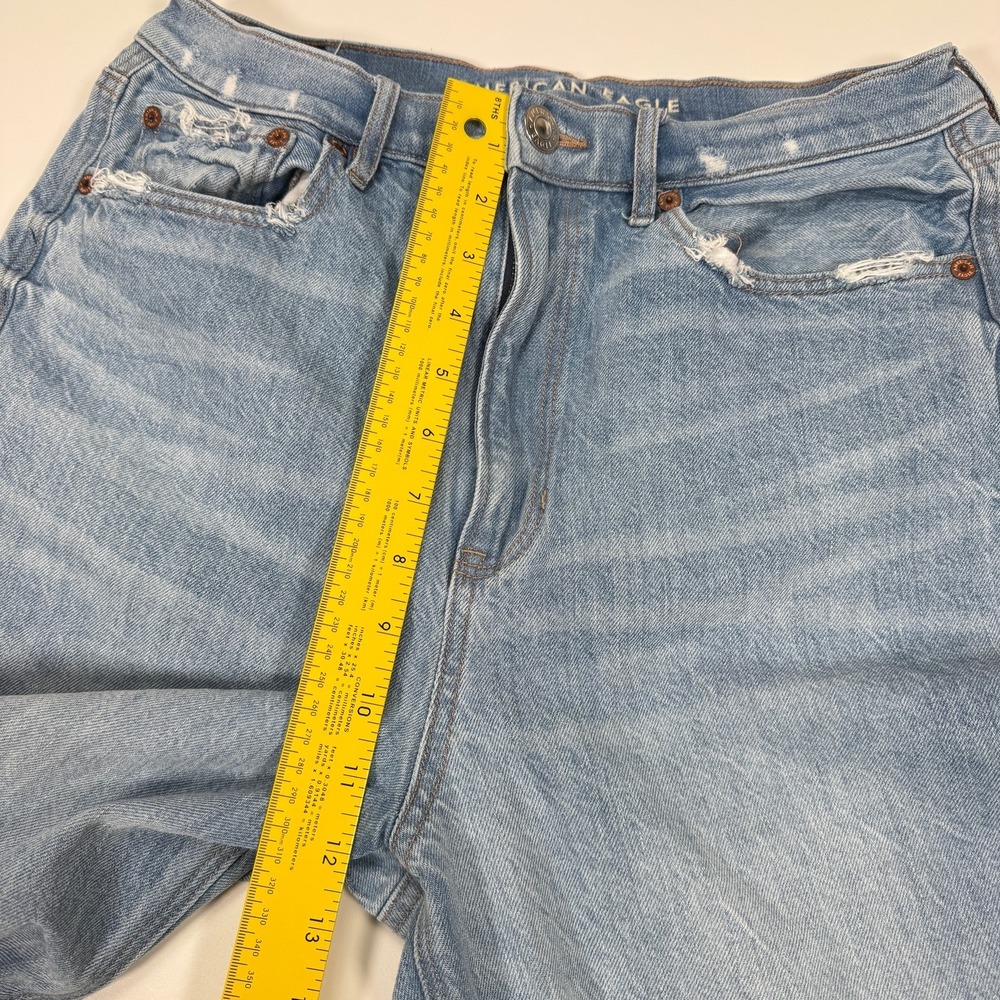 American Eagle Baggy Jeans Womens US 10R 28x30 Light Wash Blue Distressed Denim - Picture 14 of 16